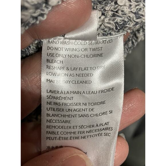 Free People Good Day Sweater Woman’s L Grey Oversized Boxy Cropped Off Shoulder - Picture 7 of 15